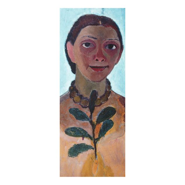 Wandbilder Portrait Paula Modersohn-Becker - Halbakt mit Bernsteinkette