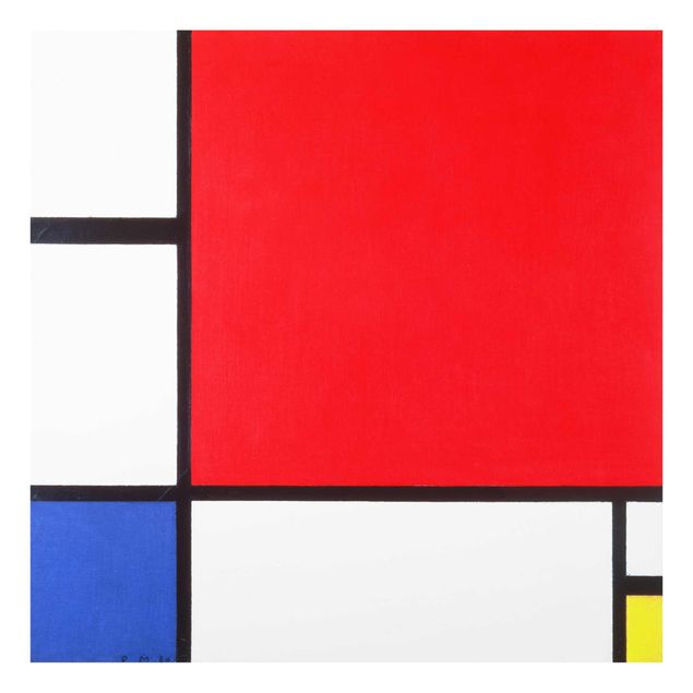 Wandbilder Kunstdrucke Piet Mondrian - Komposition Rot Blau Gelb