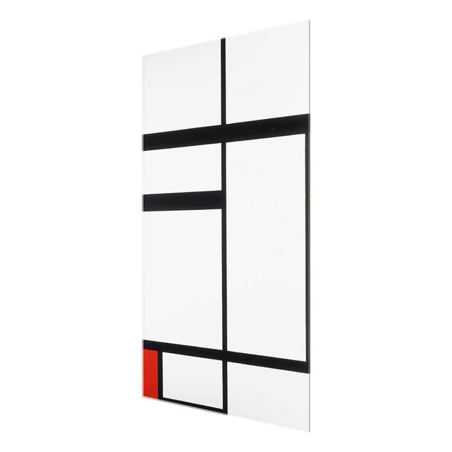 Wandbilder Abstrakt Piet Mondrian - Komposition Rot Schwarz Weiß