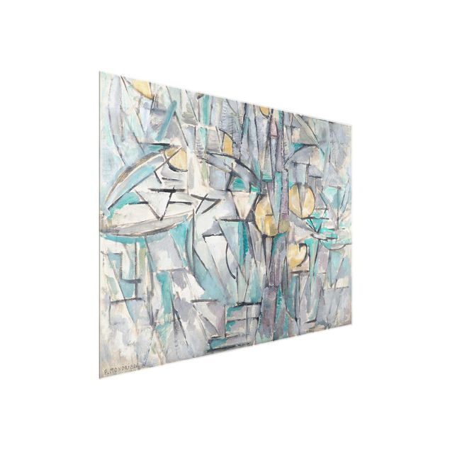 Glasbilder Abstrakt Piet Mondrian - Komposition X