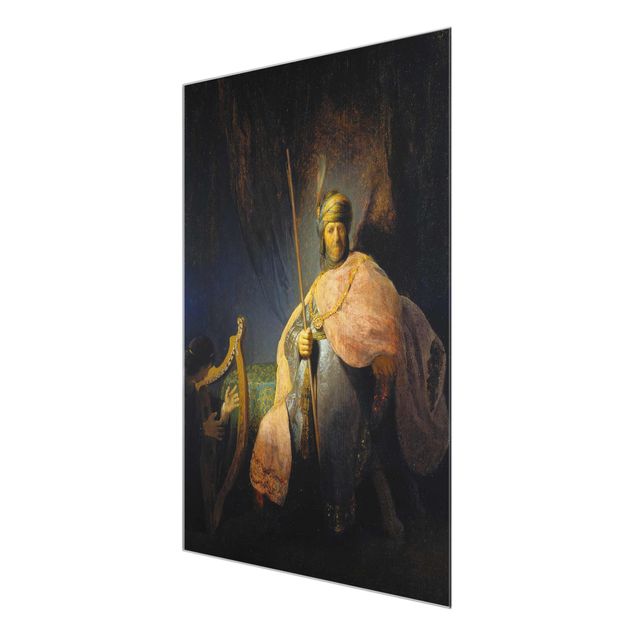 Wandbilder Modern Rembrandt van Rijn - David spielt Harfe