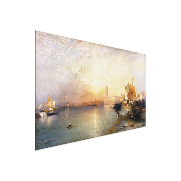 Glasbild Skyline Thomas Moran - Venedig bei Sonnenuntergang