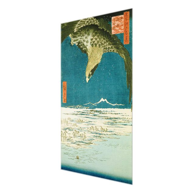 Glasbilder Tiere Utagawa Hiroshige - Die Hunderttausend-Tsubo-Ebene