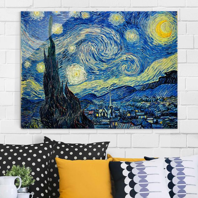 Glasbild New York Vincent van Gogh - Sternennacht
