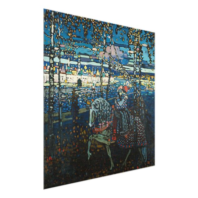 Glasbilder Abstrakt Wassily Kandinsky - Reitendes Paar