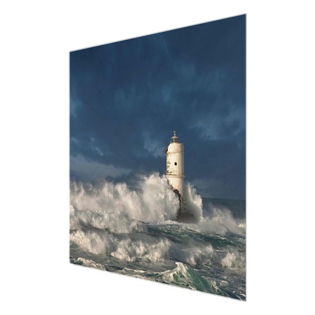 Glasbilder Landschaften Leuchtturm auf Sardinien