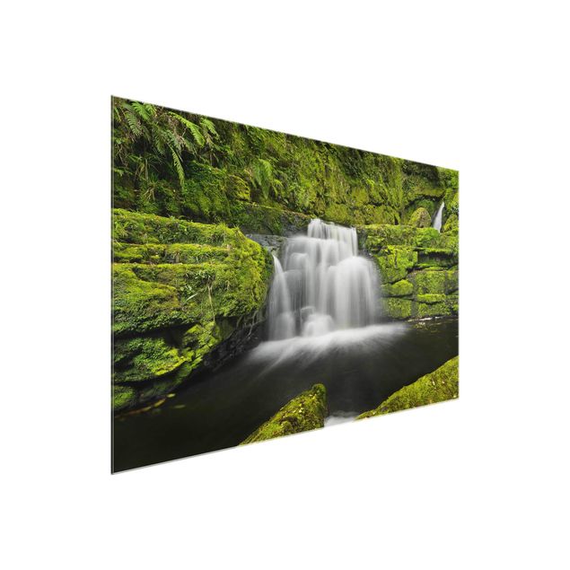 Wandbilder Glas Natur Lower McLean Falls in Neuseeland