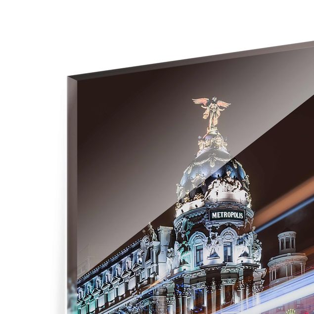 Glasbild - Madrid Traffic - Quadrat 1:1