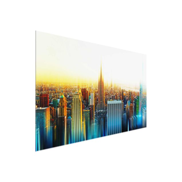 Glasbilder Städte Manhattan Abstrakt