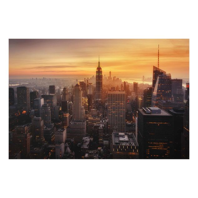Wandbilder Architektur & Skyline Manhattan Skyline Abendstimmung