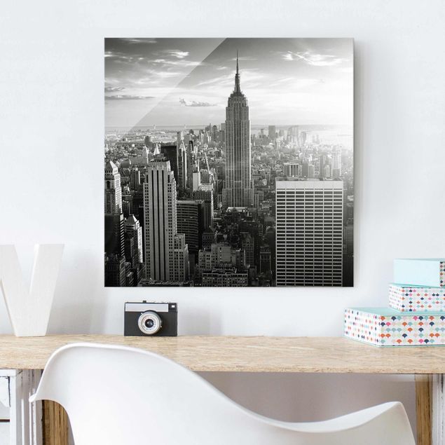 New York Glasbild Manhattan Skyline