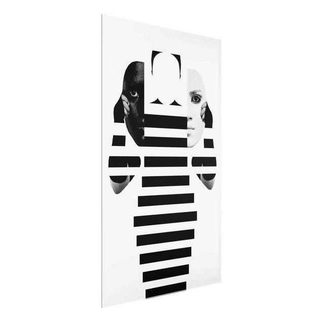 Wandbilder Modern Masken in Schwarz-Weiß