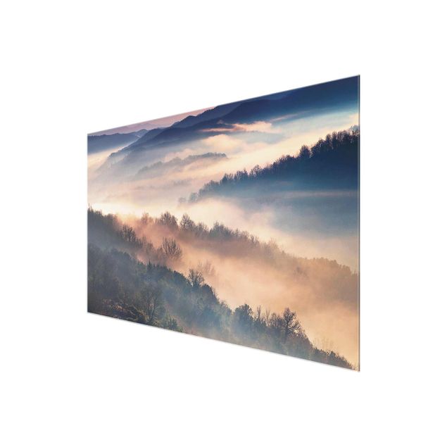 Wandbilder Landschaften Nebel bei Sonnenuntergang