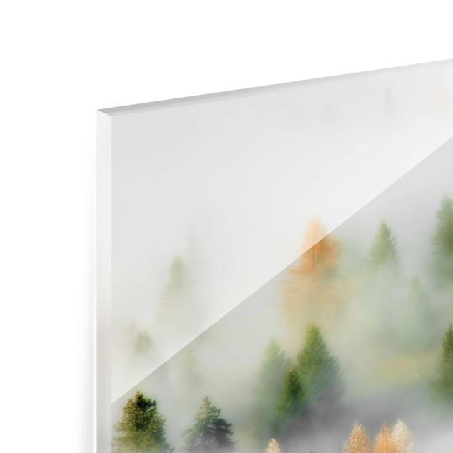 Wandbilder Grau Nebelwald im Herbst