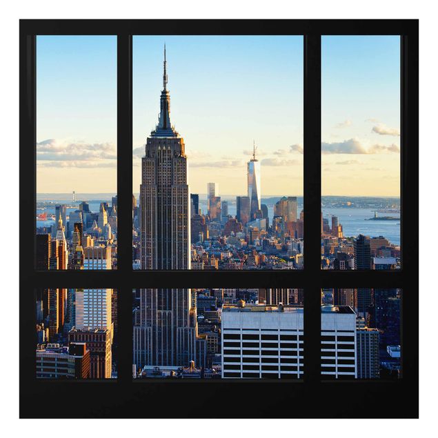 Wandbilder Architektur & Skyline New York Fensterblick auf Empire State Building
