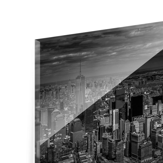 Wandbilder Schwarz-Weiß New York - Manhattan aus der Luft