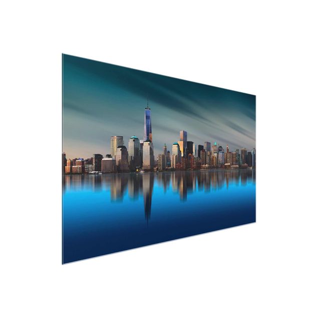 Glasbild Skyline New York World Trade Center