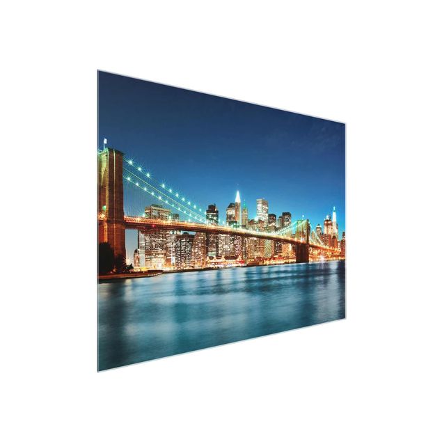 Wandbilder 3D Nighttime Manhattan Bridge