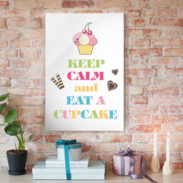 Wandbilder Sprüche Keep Calm And Eat A Cupcake Bunt