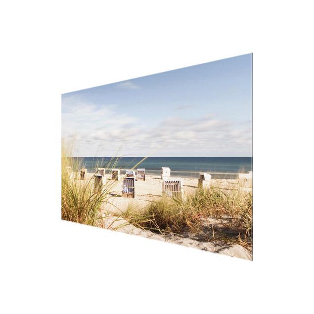 Glasbilder Strand und Meer Ostsee und Strandkörbe