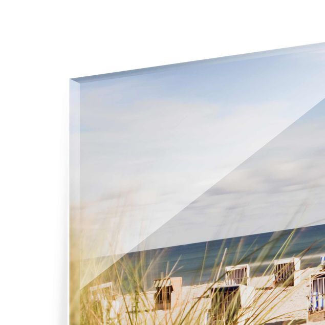 Glasbilder Landschaften Ostsee und Strandkörbe