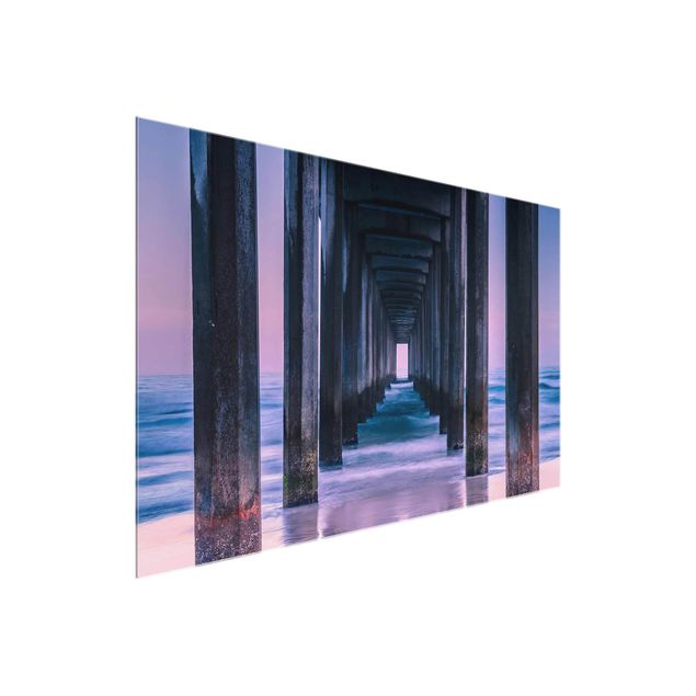 Wandbilder Strände Pier im Sonnenuntergang