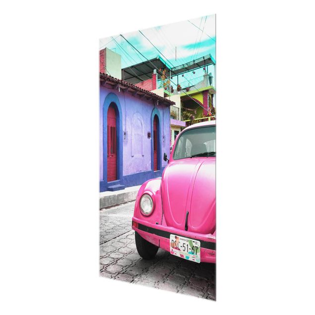Wandbilder Autos Pink VW Beetle