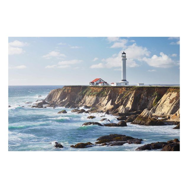 Glasbilder Strand und Meer Point Arena Lighthouse Kalifornien