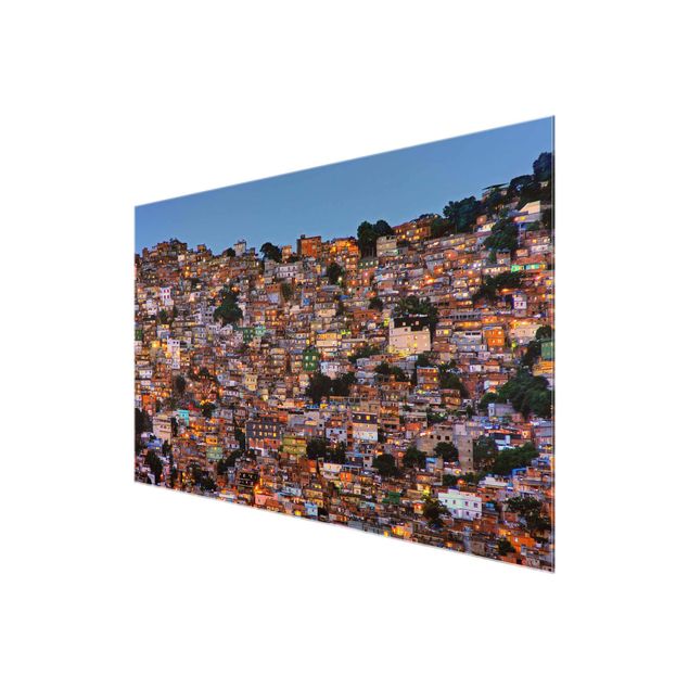Wandbilder Braun Rio de Janeiro Favela Sonnenuntergang