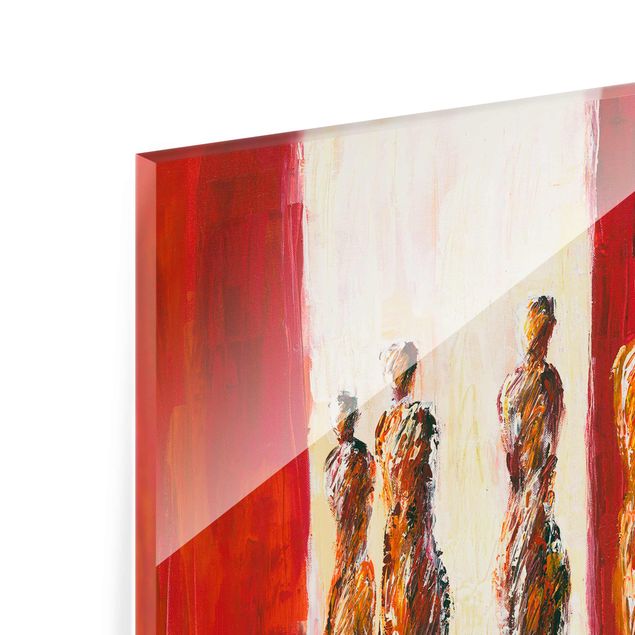 Glas Wandbilder Petra Schüßler - Sechs Figuren in Rot