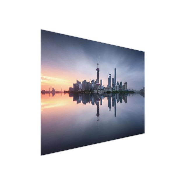 Wandbilder Modern Shanghai Skyline Morgenstimmung