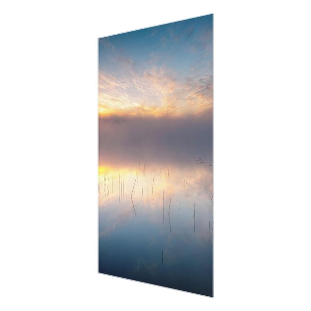 Wandbilder Modern Sonnenaufgang schwedischer See