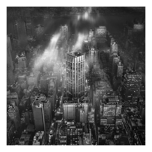 Glasbilder Städte Sonnenlicht über New York City