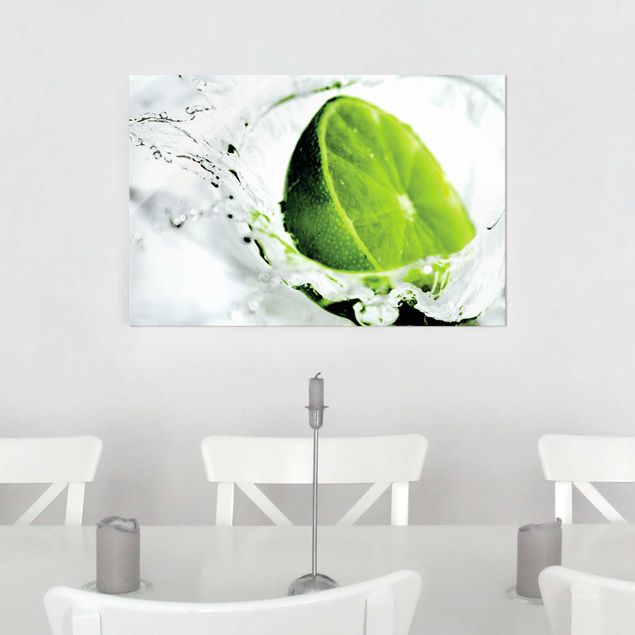 Wandbilder Früchte Splash Lime