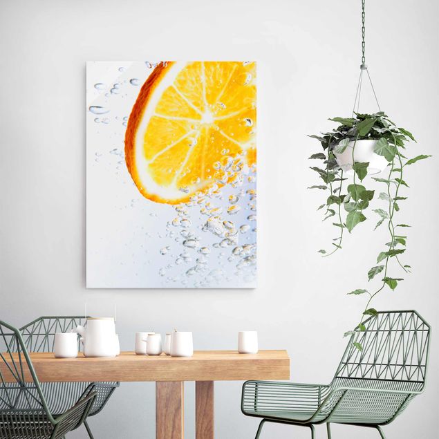 Wandbilder Früchte Splash Orange
