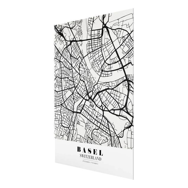 Wandbilder Stadtplan Basel - Klassik