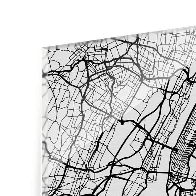 Wandbilder Schwarz-Weiß Stadtplan New York - Klassik