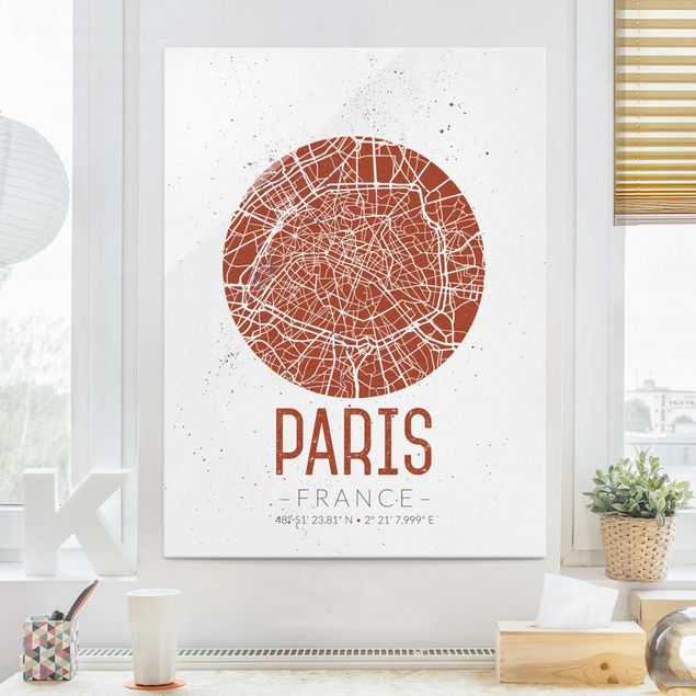 Küche Dekoration Stadtplan Paris - Retro