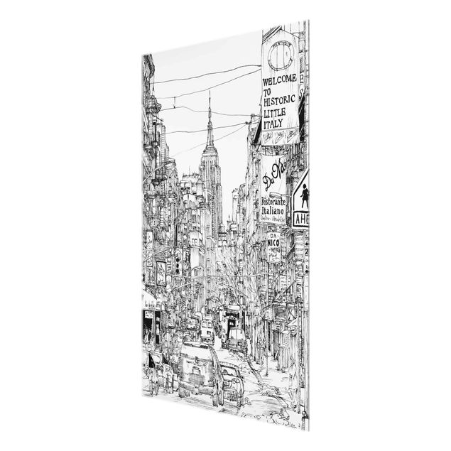 Wandbilder Schwarz-Weiß Stadtstudie - Little Italy