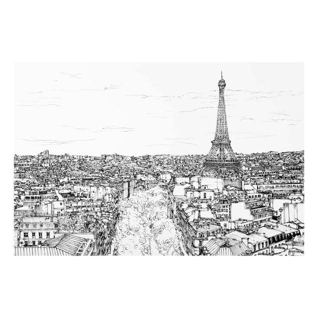 Glasbilder Städte Stadtstudie - Paris