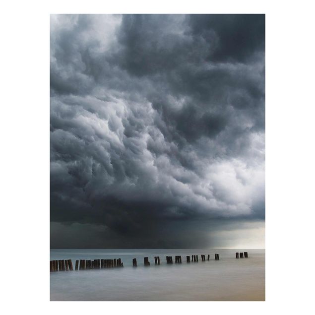 Glasbilder Strand und Meer Sturmwolken über der Ostsee