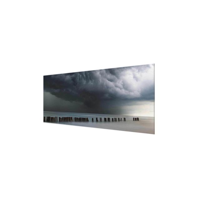 Wandbilder Glas Natur Sturmwolken über der Ostsee