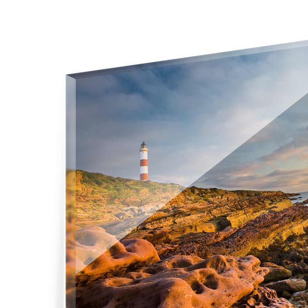 Wandbilder Natur Tarbat Ness Leuchtturm und Sonnenuntergang am Meer