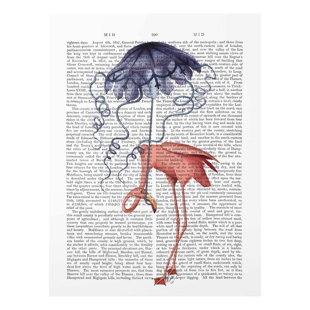 Wandbilder Rosa Tierlektüre - Flamingo mit Regenschirm
