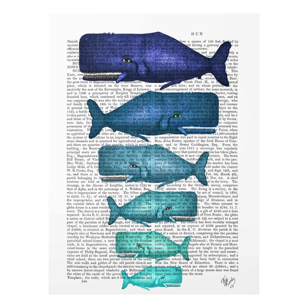Wandbilder Blau Tierlektüre - Walfamilie