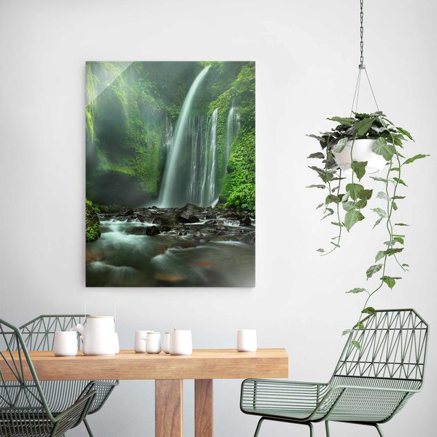Wandbilder Bäume Tropischer Wasserfall