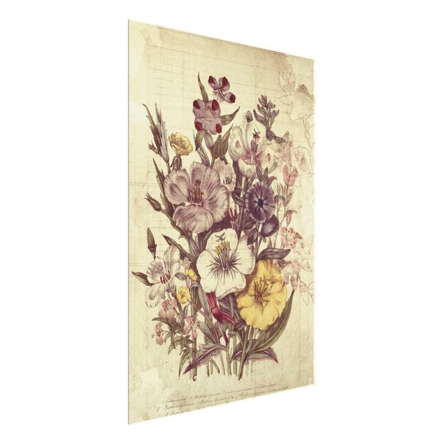 Wandbilder Blumen Vintage Letter Blumenstrauss