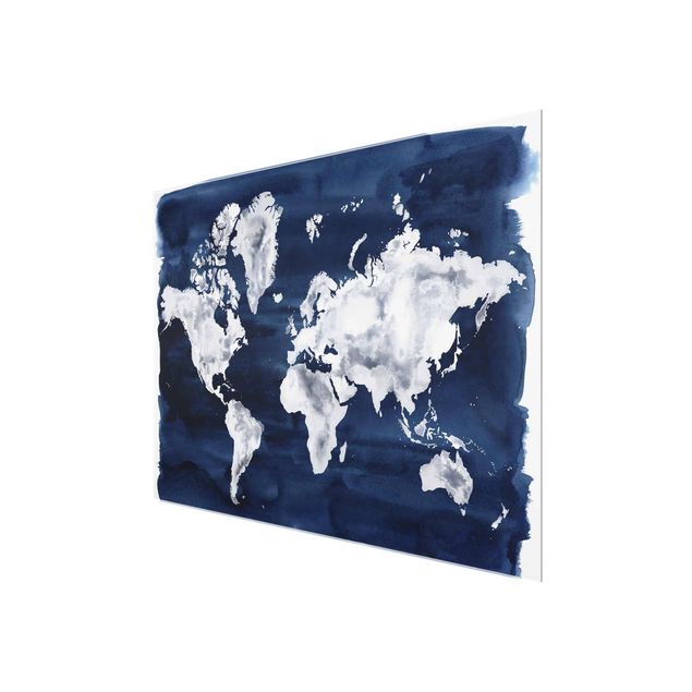 Wandbilder Wasser-Weltkarte dunkel