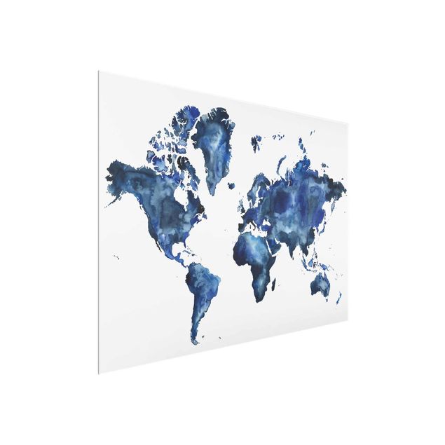 Wandbilder Modern Wasser-Weltkarte hell
