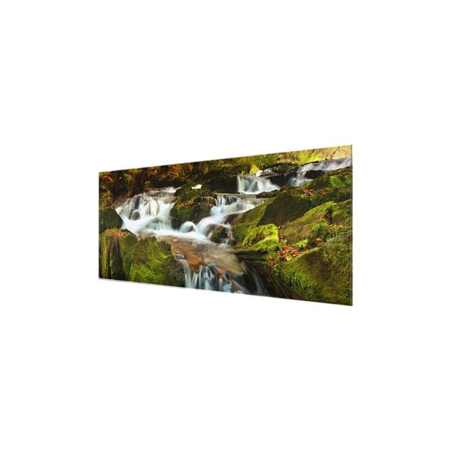 Wandbilder Natur Wasserfall herbstlicher Wald